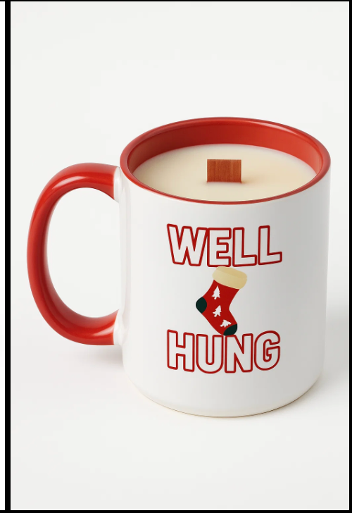 Christmas Candle Mugs – 10 oz Soy Wax with Wood Wick