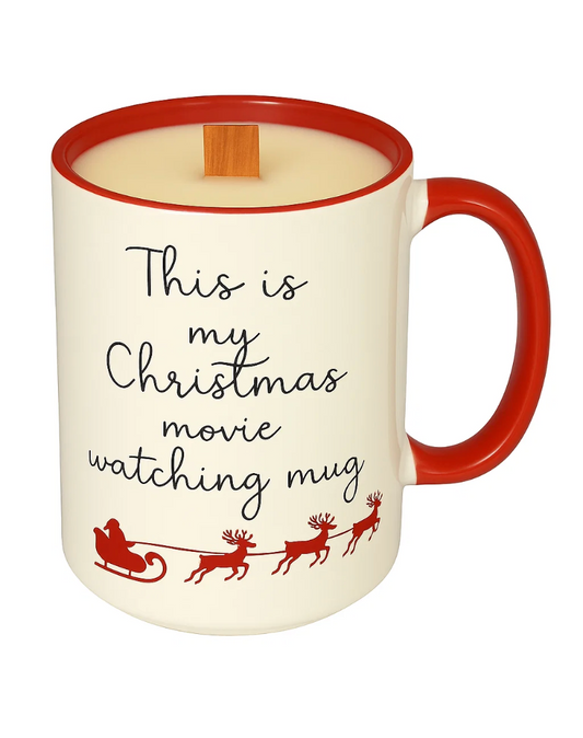 Christmas Candle Mugs – 10 oz Soy Wax with Wood Wick