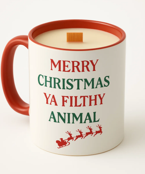 Christmas Candle Mugs – 10 oz Soy Wax with Wood Wick