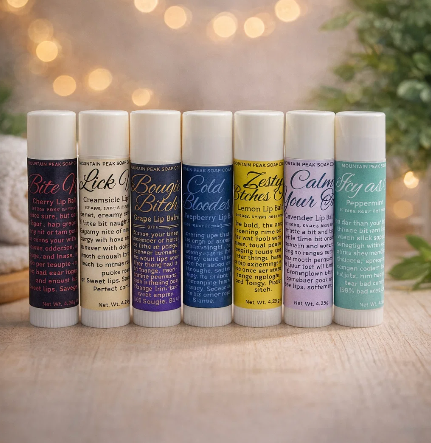 Sweary Lip Balms – Mountain Peak Soap & Candle