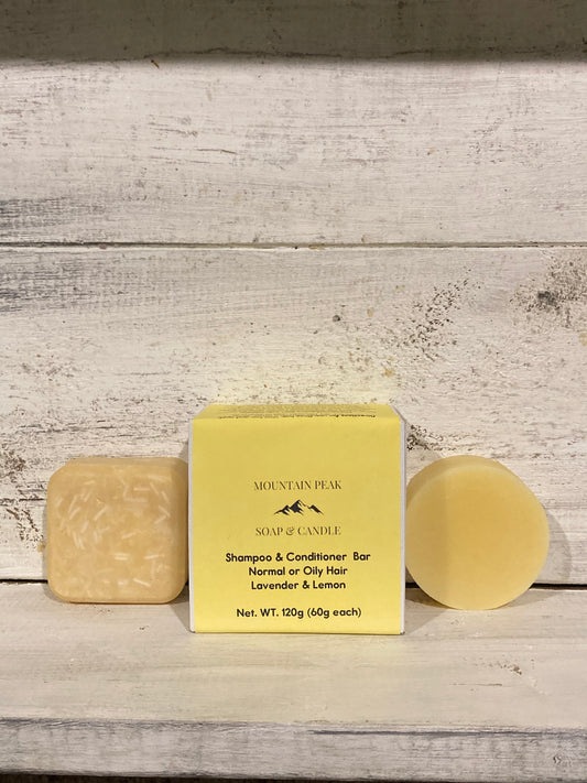 Shampoo and conditioner bar for normal/oily hair